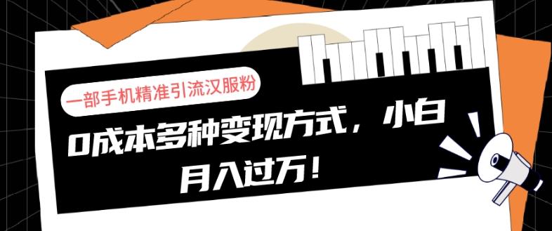 一部手机精准引流汉服粉，0成本多种变现方式，小白月入过万！-KF云创