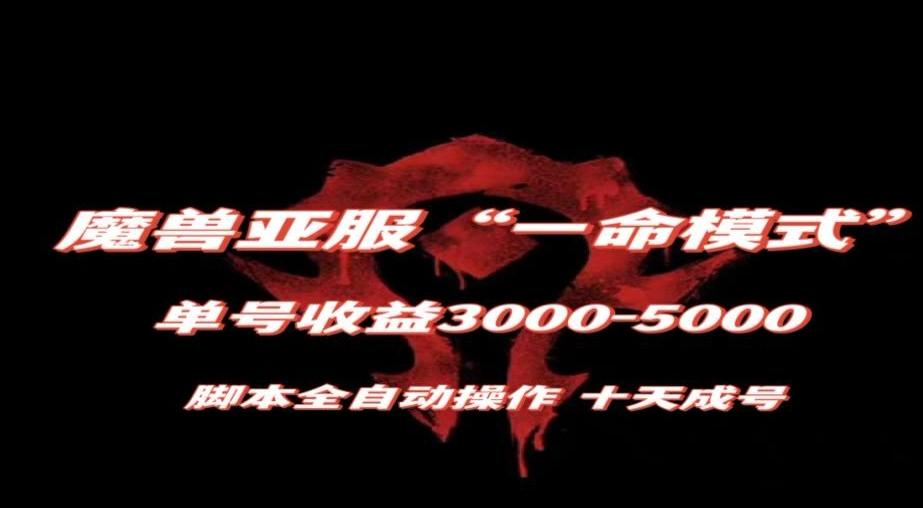 魔兽亚服一命模式，10天成号-单号3千-5千，脚本全自动操作，保姆级教学【揭秘】-KF云创