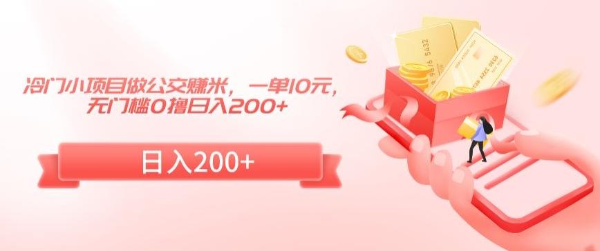 冷门小项目做公交赚米，一单10元，无门槛0撸日入200+【揭秘】-KF云创
