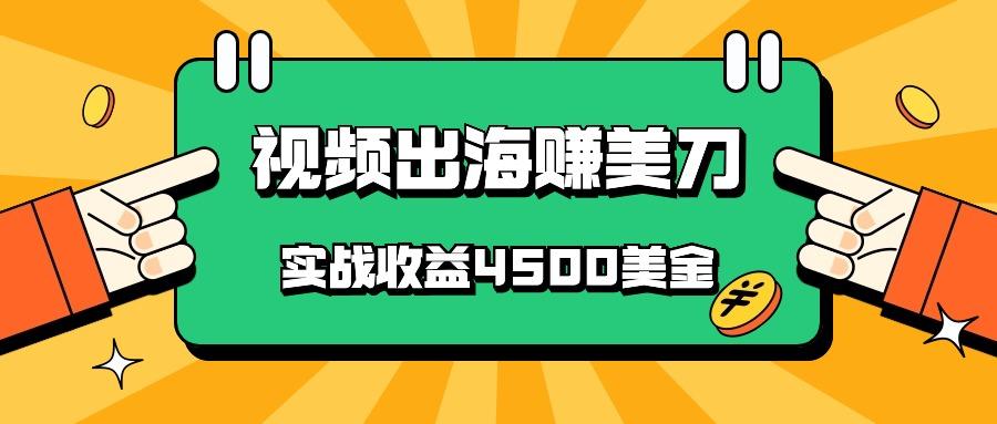 国内爆款视频出海赚美刀，实战收益4500美金，批量无脑搬运，无需经验直接上手-KF云创