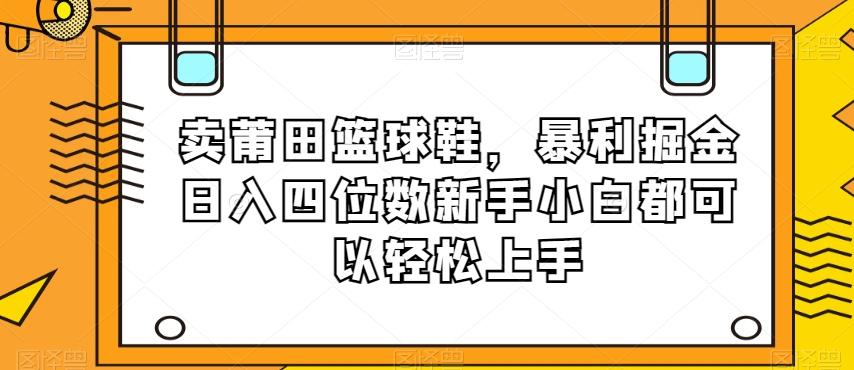 卖莆田篮球鞋，暴利掘金日入四位数新手小白都可以轻松上手【揭秘】-KF云创