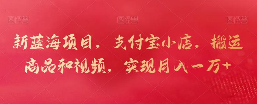 新蓝海项目，支付宝小店，搬运商品和视频，实现月入一万+【揭秘】-KF云创