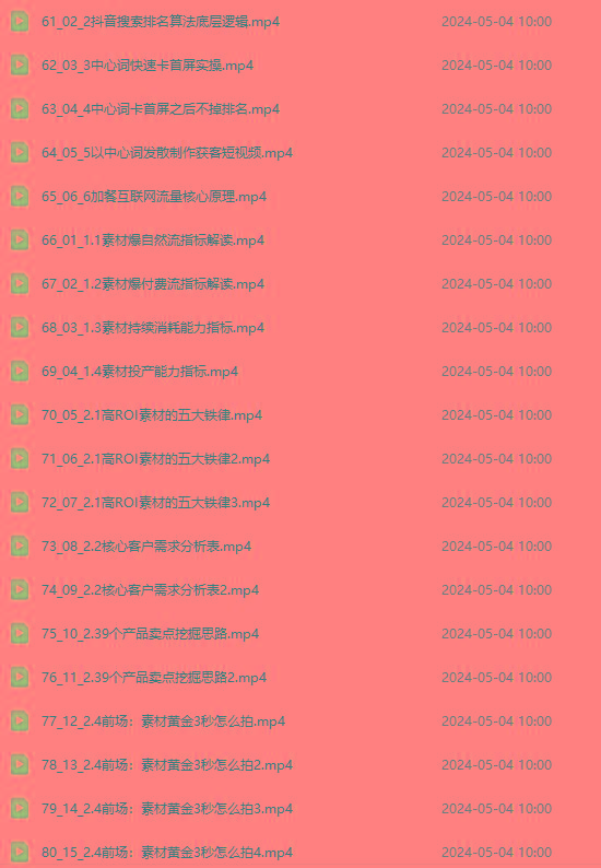 图片[4]-2024单品正价起号，直播素材投流选品：选品课+投流课+素材课+卡首屏/100节-KF云创