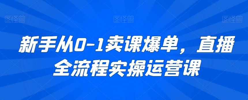 新手从0-1卖课爆单，直播全流程实操运营课-KF云创