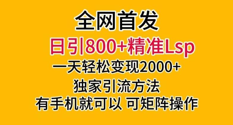 全网首发！日引800+精准老色批，一天变现2000+，独家引流方法，可矩阵操作【揭秘】-KF云创