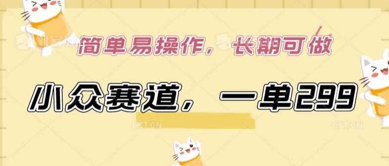 小众赛道，一单299.简单易操作，长期可做【揭秘】-KF云创