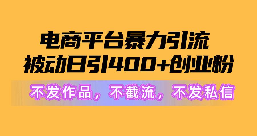 电商平台暴力引流,被动日引400+创业粉不发作品，不截流，不发私信-KF云创