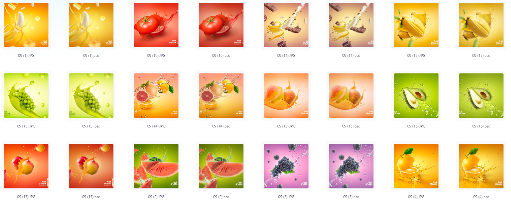 餐饮水果PS模版设计素材17款-KF云创