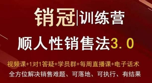 爆款！销冠训练营3.0之顺人性销售法，全方位解决销售难题、可落地、可执行、有结果-KF云创