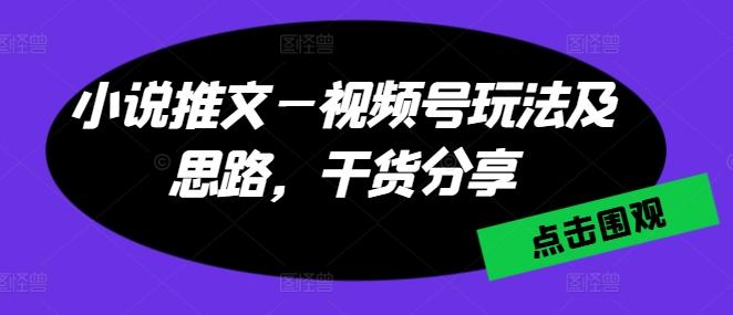 小说推文—视频号玩法及思路，干货分享-KF云创