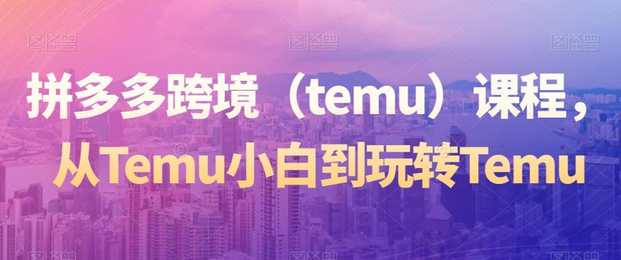 拼多多跨境（temu）课程，从Temu小白到玩转Temu-KF云创