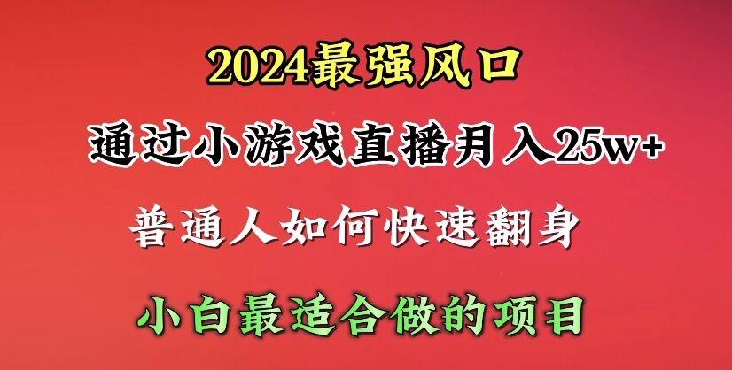 (10020期)2024年最强风口，通过小游戏直播月入25w+单日收益5000+小白最适合做的项目-KF云创