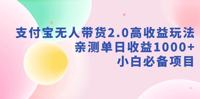 支付宝无人带货2.0高收益玩法，亲测单日收益1000+，小白必备项目-KF云创