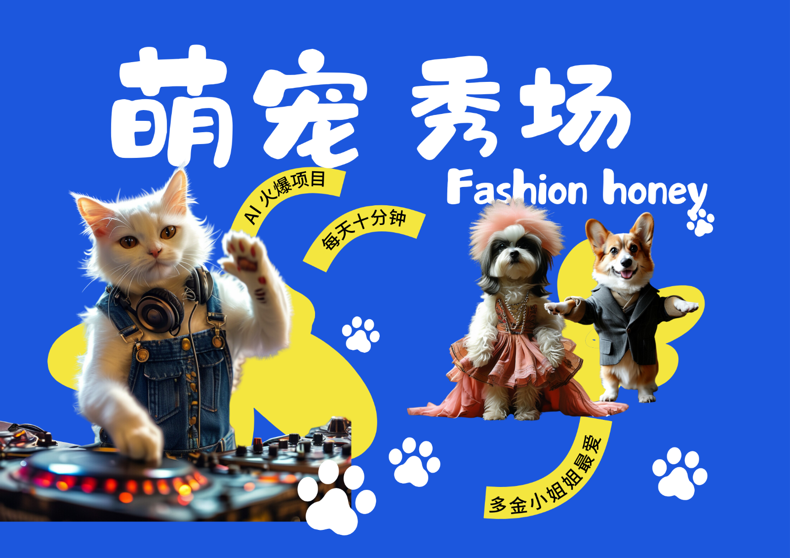 酷飒动物跳舞走秀 时尚喵FASHION汪 多金小姐姐最爱的 轻松月入破W-KF云创