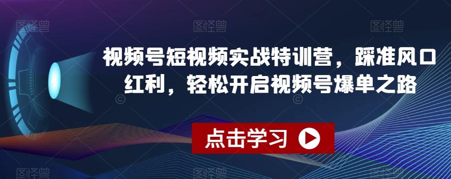 视频号短视频实战特训营，踩准风口红利，轻松开启视频号爆单之路-KF云创