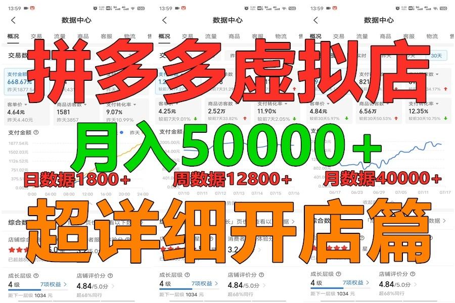 拼多多虚拟电商训练营月入40000+你也行，暴利稳定长久，副业首选-KF云创
