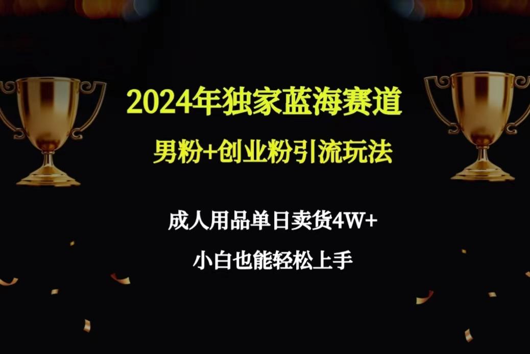 2024年独家蓝海赛道男粉+创业粉引流玩法，成人用品单日卖货4W+保姆教程-KF云创
