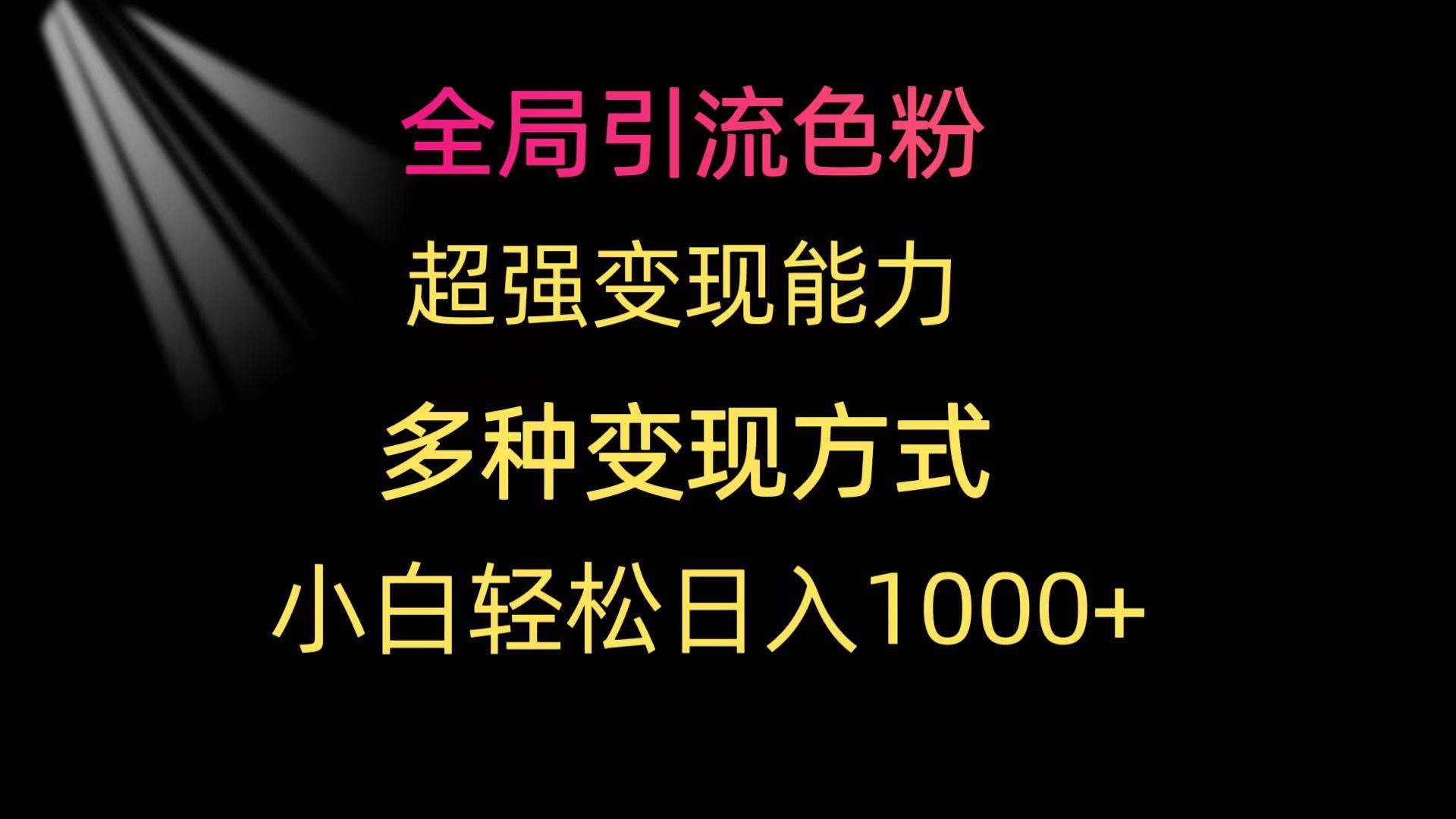 (9680期)全局引流色粉 超强变现能力 多种变现方式 小白轻松日入1000+-KF云创