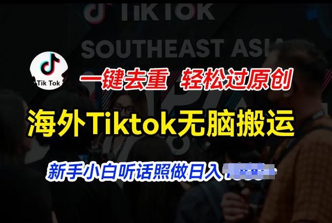 海外Tiktok短视频无脑搬运，一键去重轻松过原创，新手小白听话照做日入几张【揭秘】-KF云创