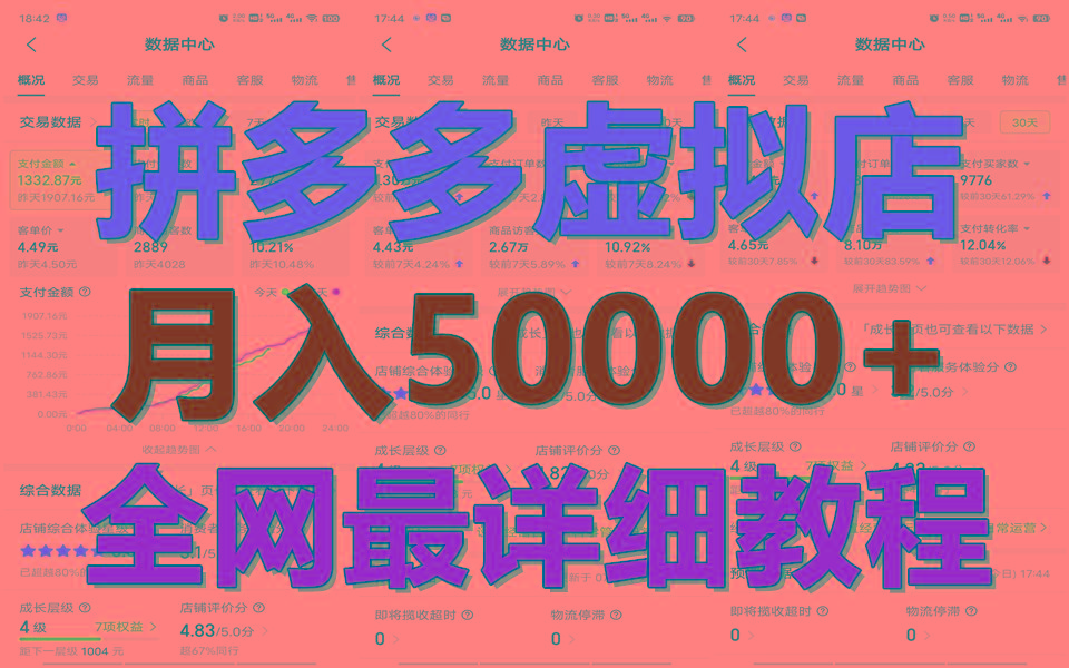 拼多多虚拟电商训练营月入50000+你也行，暴利稳定长久，副业首选-KF云创